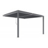 Pergola adossée en alu gris avec lames orientable 3x3m X-METAL