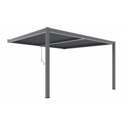 Pergola adossée en alu gris avec lames orientable 4x3m X-METAL