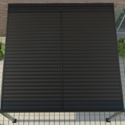 Pergola adossée en alu gris avec lames orientable 4x3m X-METAL