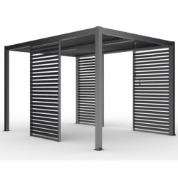 Panneau 90cm à ventelles fixes - noir anthracite - X-METAL