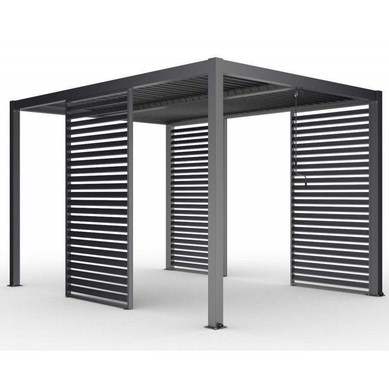 Panneau 90cm à ventelles fixes - noir anthracite - X-METAL