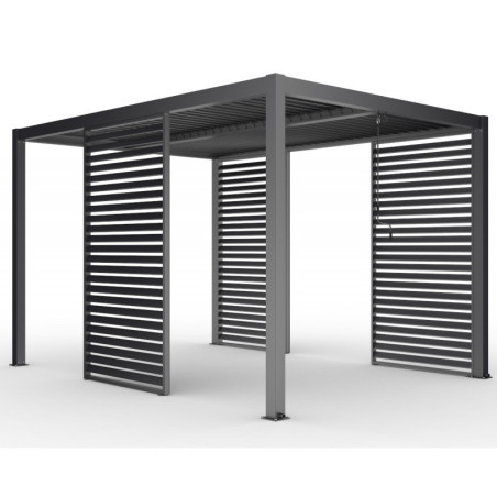 Panneau 90cm à ventelles fixes - noir anthracite - X-METAL