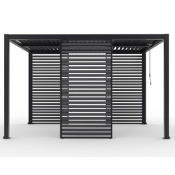 Panneau 90cm à ventelles fixes - noir anthracite - X-METAL