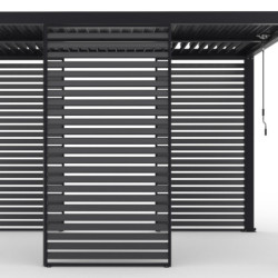 Panneau 90cm à ventelles fixes - noir anthracite - X-METAL