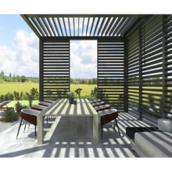 Panneau 90cm à ventelles fixes - noir anthracite - X-METAL