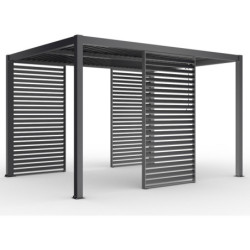 Panneau 90cm à ventelles fixes - noir anthracite - X-METAL