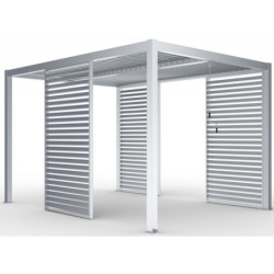 Panneau 90cm à ventelles fixes -  col gris clair - X-METAL