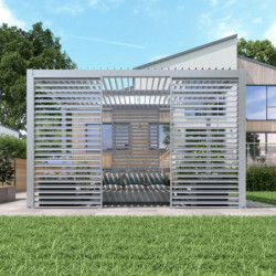 Panneau 90cm à ventelles fixes -  col gris clair - X-METAL