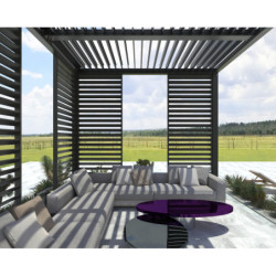 Panneau 123cm à ventelles fixes - noir anthracite - X-METAL