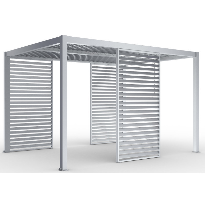 Panneau 123cm à ventelles fixes - gris clair - X-METAL