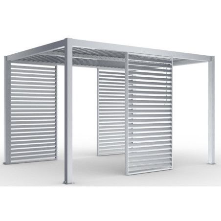 Panneau 123cm à ventelles fixes - gris clair - X-METAL