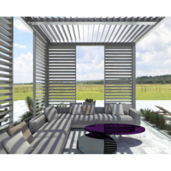 Panneau 123cm à ventelles fixes - gris clair - X-METAL