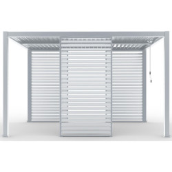 Panneau 123cm à ventelles fixes - gris clair - X-METAL