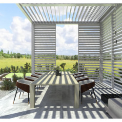 Panneau 123cm à ventelles fixes - gris clair - X-METAL