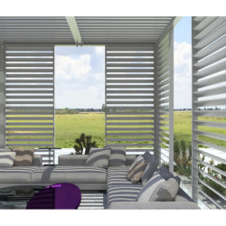 Panneau 123cm à ventelles fixes - gris clair - X-METAL