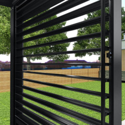 Panneau 90cm à ventelles en alu noir pour pergola X-METAL