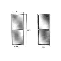 Panneau 90cm à ventelles en alu noir pour pergola X-METAL