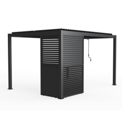 Panneau 90cm à ventelles en alu noir pour pergola X-METAL