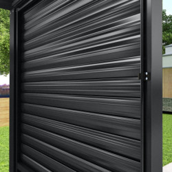 Panneau 90cm à ventelles en alu noir pour pergola X-METAL