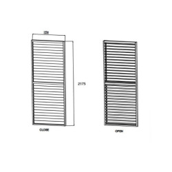 Panneau à ventelles 90cm en alu gris clair pour pergola 3x3m X-METAL