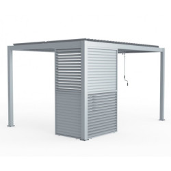 Panneau à ventelles 90cm en alu gris clair pour pergola 3x3m X-METAL