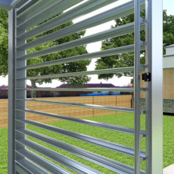 Panneau à ventelles 90cm en alu gris clair pour pergola 3x3m X-METAL