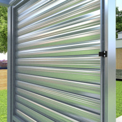 Panneau à ventelles 90cm en alu gris clair pour pergola 3x3m X-METAL