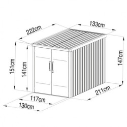 Abri pour 3 vélos avec rail coulissant X-METAL