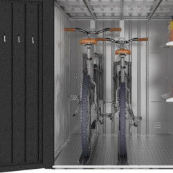 Abri pour 3 vélos avec rail coulissant X-METAL