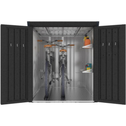 Abri pour 3 vélos avec rail coulissant X-METAL