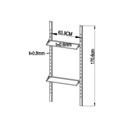 Lot de 2 étagères en acier galvanisé pour armoire Kosto X-METAL