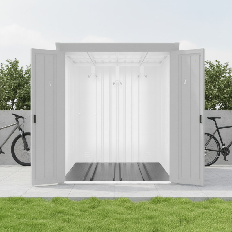 Plancher pour abri 3 vélos en acier galvanisé Kosto X-METAL