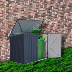 Coffre en métal - rangement - 2000L - gris - Chalet et Jardin