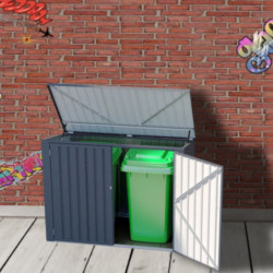 Coffre en métal - rangement - 2000L - gris - Chalet et Jardin