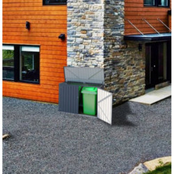 Coffre en métal - rangement - 2000L - gris - Chalet et Jardin