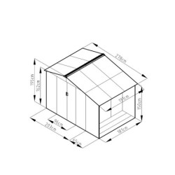 Abri de jardin - bois vieilli - métal - Bûcher Intégré - gris - Chalet et Jardin