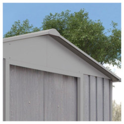 Abri de jardin - bois vieilli - métal - Bûcher Intégré - gris - Chalet et Jardin