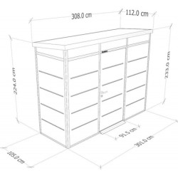 abri modulaire isolé 3m2 Everbox anthracite