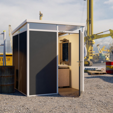 Bureau panneaux modulaires isolé 4m2 Everbox anthracite