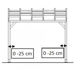 Toit de terrasse - 300x200cm - bois massif traité - Chalet et Jardin