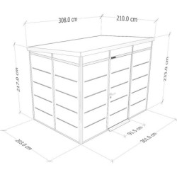 abri panneaux modulaires isolés 6m2 Everbox anthracite