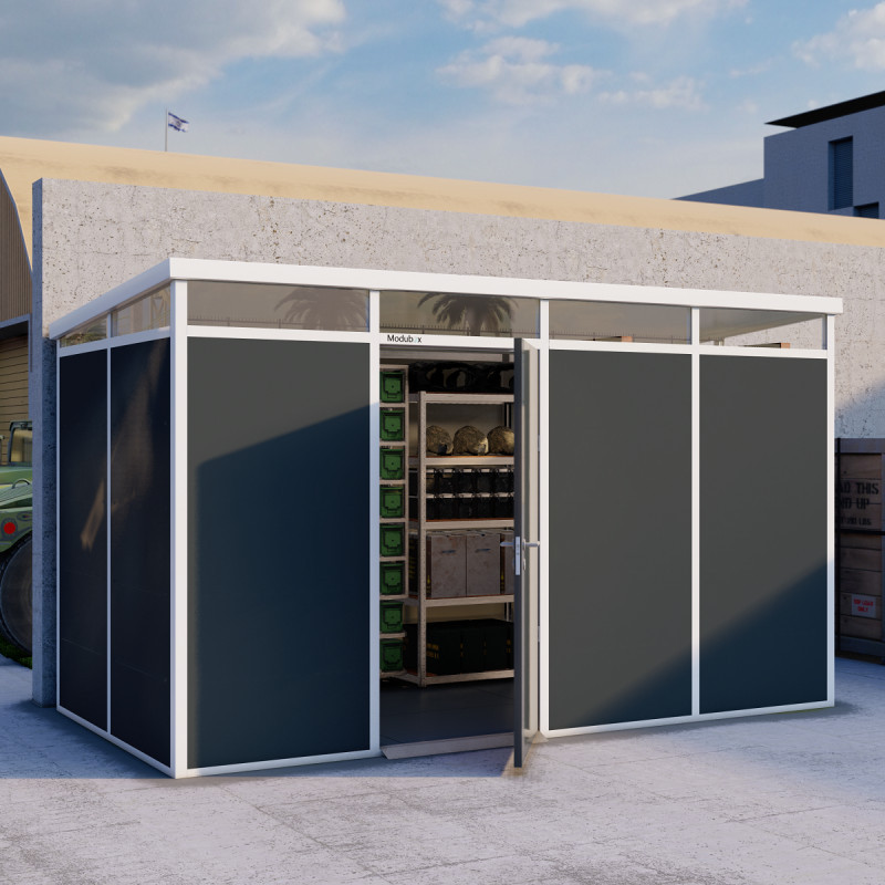 abri panneaux modulaires isolés blanc 8m2 Everbox anthracite