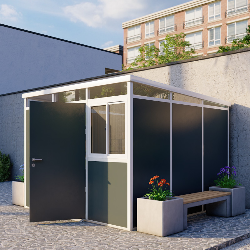 abri panneaux modulaires isolés 9m2 Everbox anthracite et blanc