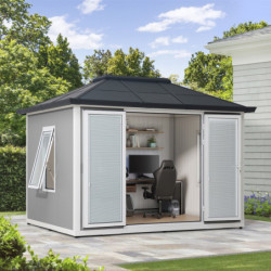 Bureau de jardin en acier et isolation - 353x269cm - Riga - Sunjoy