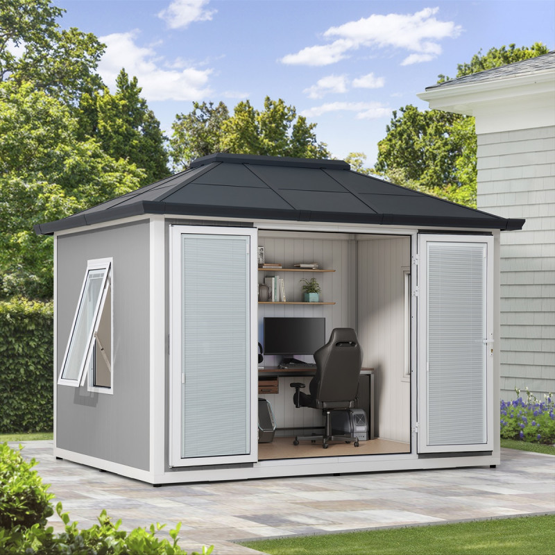 Bureau de jardin en acier et isolation - 353x269cm - Riga - Sunjoy