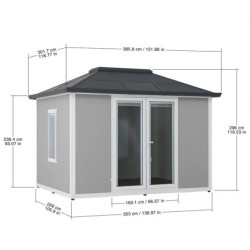 Bureau de jardin en acier et isolation - 353x269cm - Riga - Sunjoy