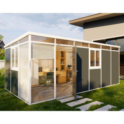 bureau panneaux PVC isolés modulaires 18m2 Everbox anthracite