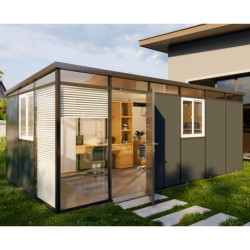 bureau panneaux PVC isolés modulaires 18m2 Everbox anthracite