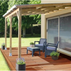 Toit de terrasse - 300x550cm - bois massif - Chalet et Jardin
