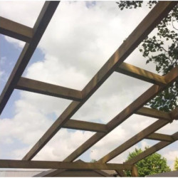 Toit de terrasse - 300x740cm - bois massif - Chalet et Jardin